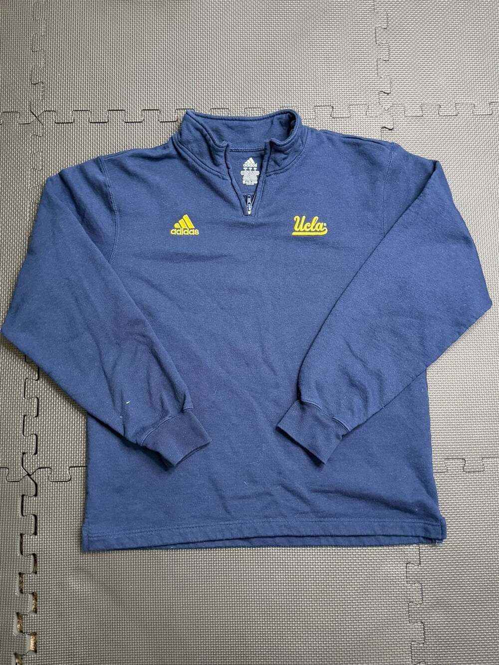 Adidas UCLA Bruins Quarter Zip Sweatshirt Size M Blue Fleece